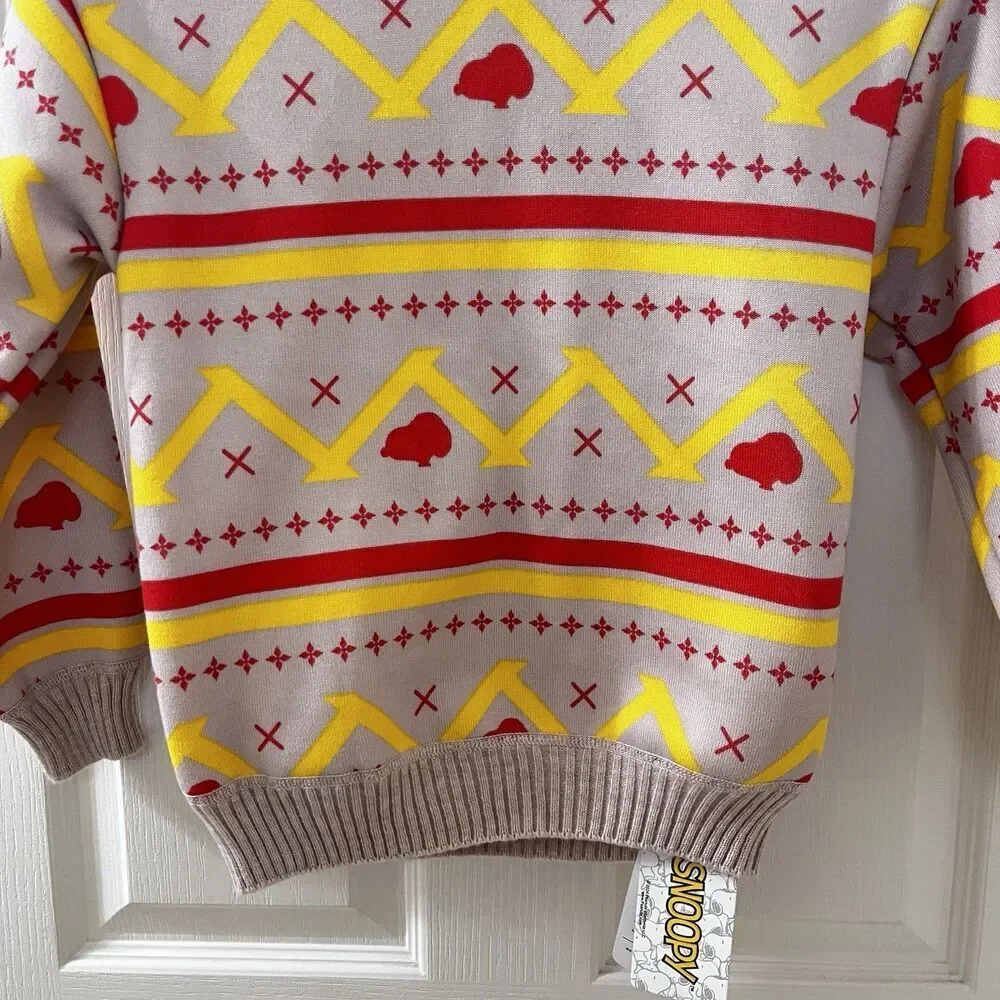 Peanuts Snoopy Fair Isle Sweater Sweatshirt Kids Size 140 US 9-11 NWT